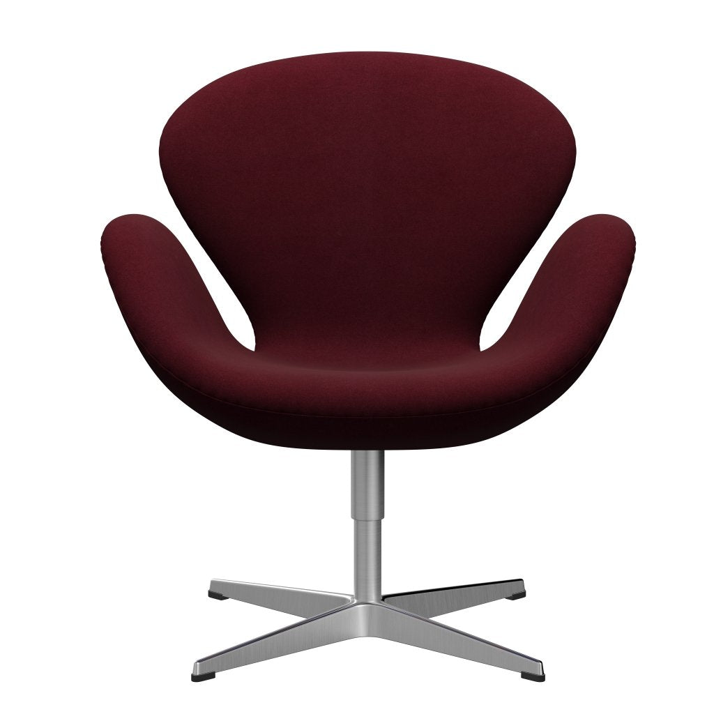 Fritz Hansen Swan Lounge -stoel, satijnborstig aluminium/divina aubergine (671)