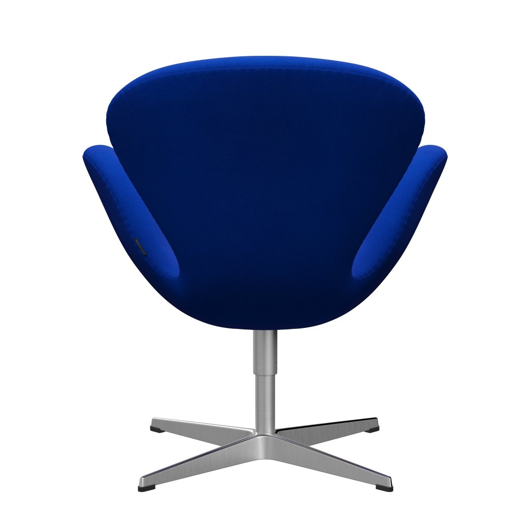 Fritz Hansen Swan Lounge Chair, Satin Brushed Aluminium/Divina Blue