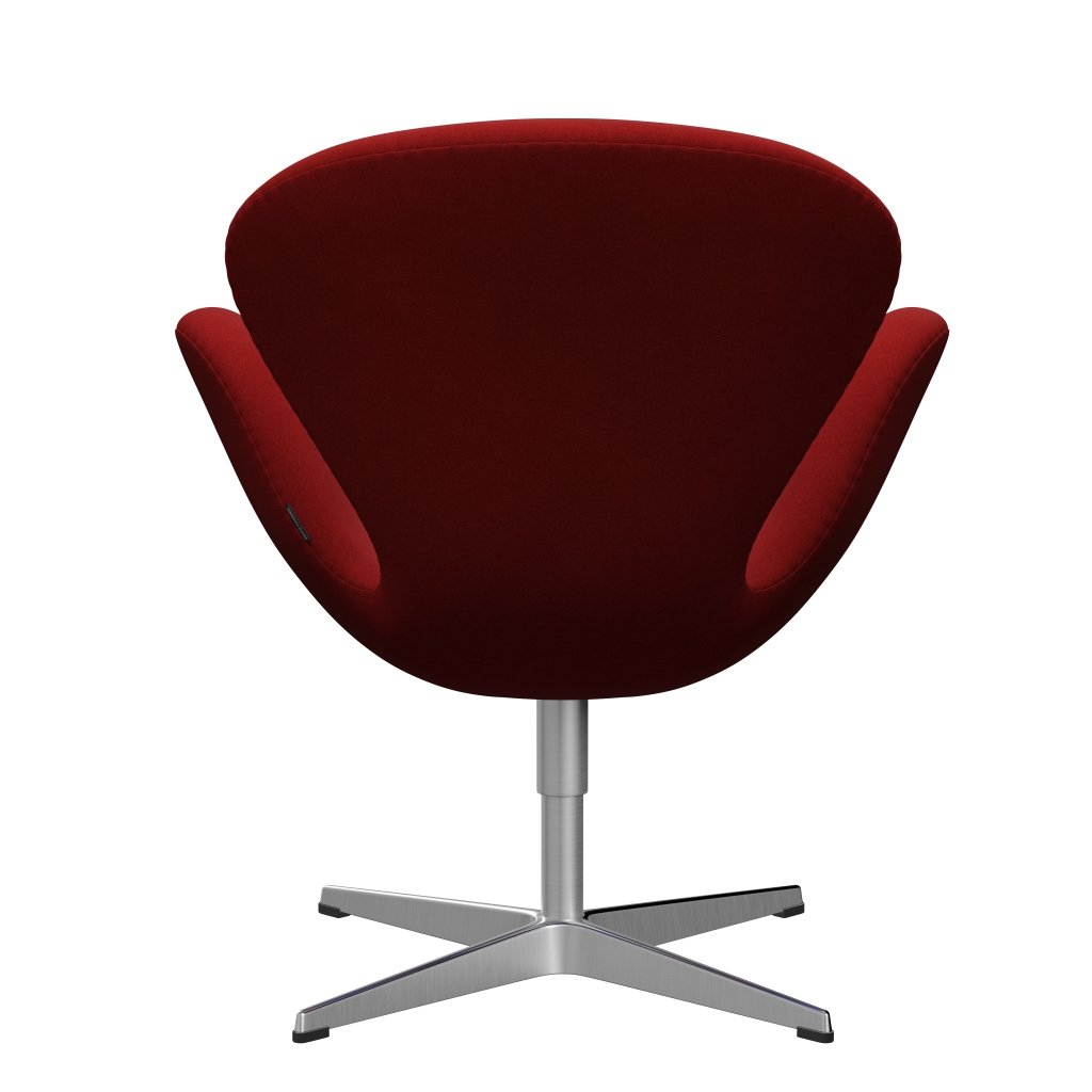 Fritz Hansen Chaise salon de cygne, aluminium en satin en aluminium / divina Bordeaux