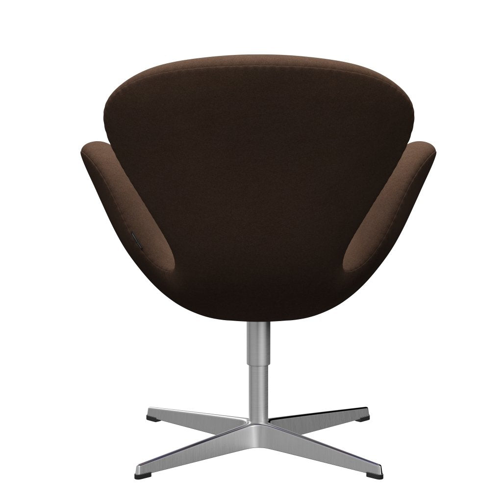 Fritz Hansen Swan Lounge Stuhl, Satin gebürstet Aluminium/Dunkelbraun (356)