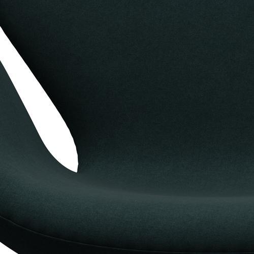 Sillón Fritz Hansen Swan, aluminio cepillado por satén/Divina Dark Green (886)