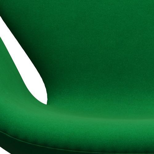 Fritz Hansen Chaise salon de cygne, aluminium en satin en aluminium / divina vert