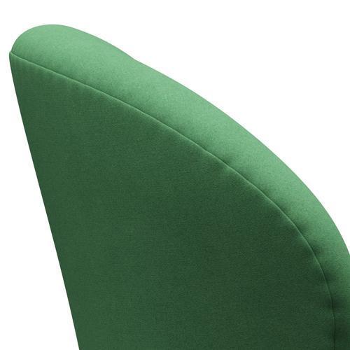 Sedia da salotto Fritz Hansen Swan, alluminio spazzolato in raso/divina verde