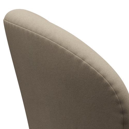 Fritz Hansen Swan Lounge -stoel, satijnborstig aluminium/divina licht beige