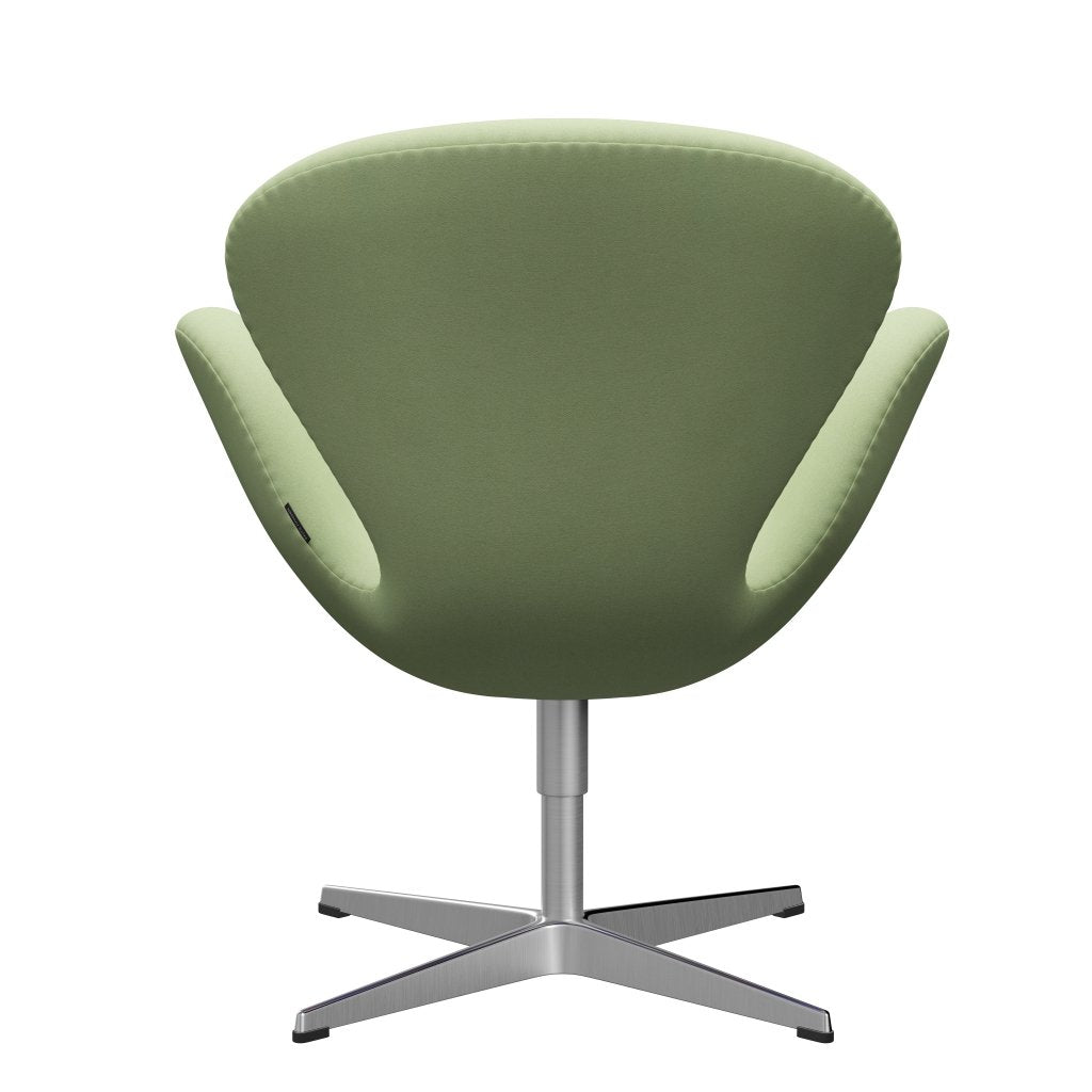 Sedia fritz Hansen Swan Lounge, alluminio spazzolato in raso/Divina Giallo chiaro