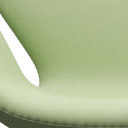 Sedia fritz Hansen Swan Lounge, alluminio spazzolato in raso/Divina Giallo chiaro