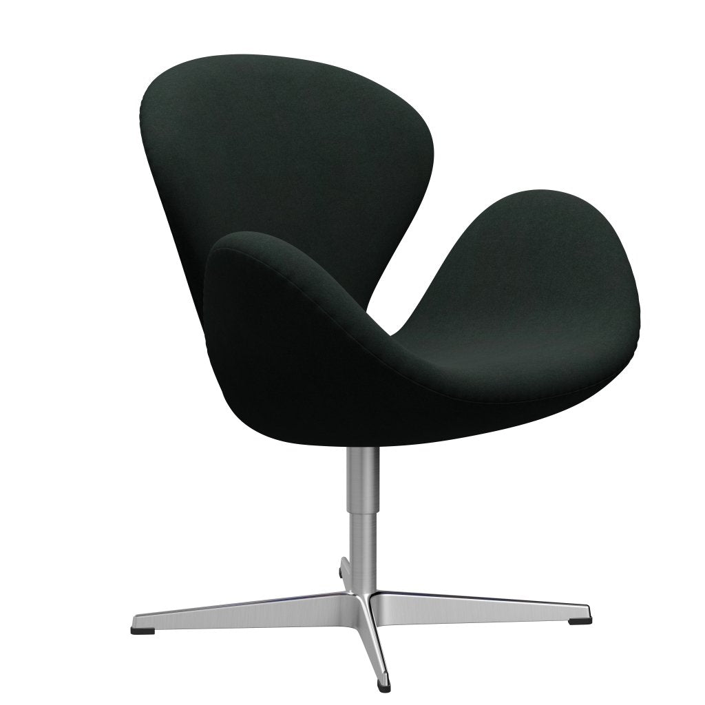 Sedia fritz Hansen Swan Lounge, alluminio spazzolato in raso/Divina Carbon