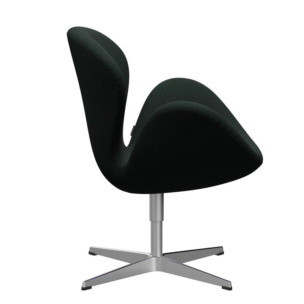 Sedia fritz Hansen Swan Lounge, alluminio spazzolato in raso/Divina Carbon