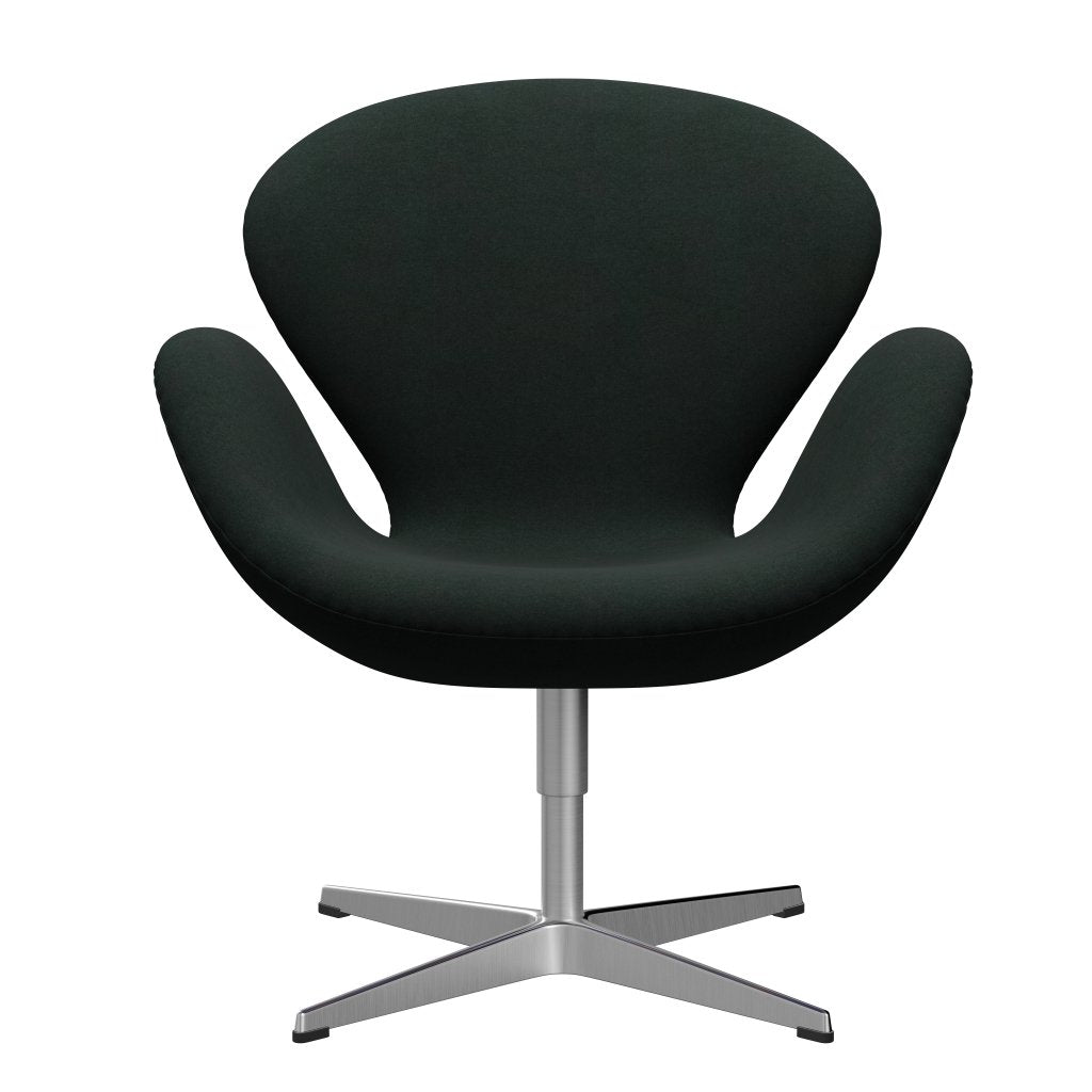 Sedia fritz Hansen Swan Lounge, alluminio spazzolato in raso/Divina Carbon