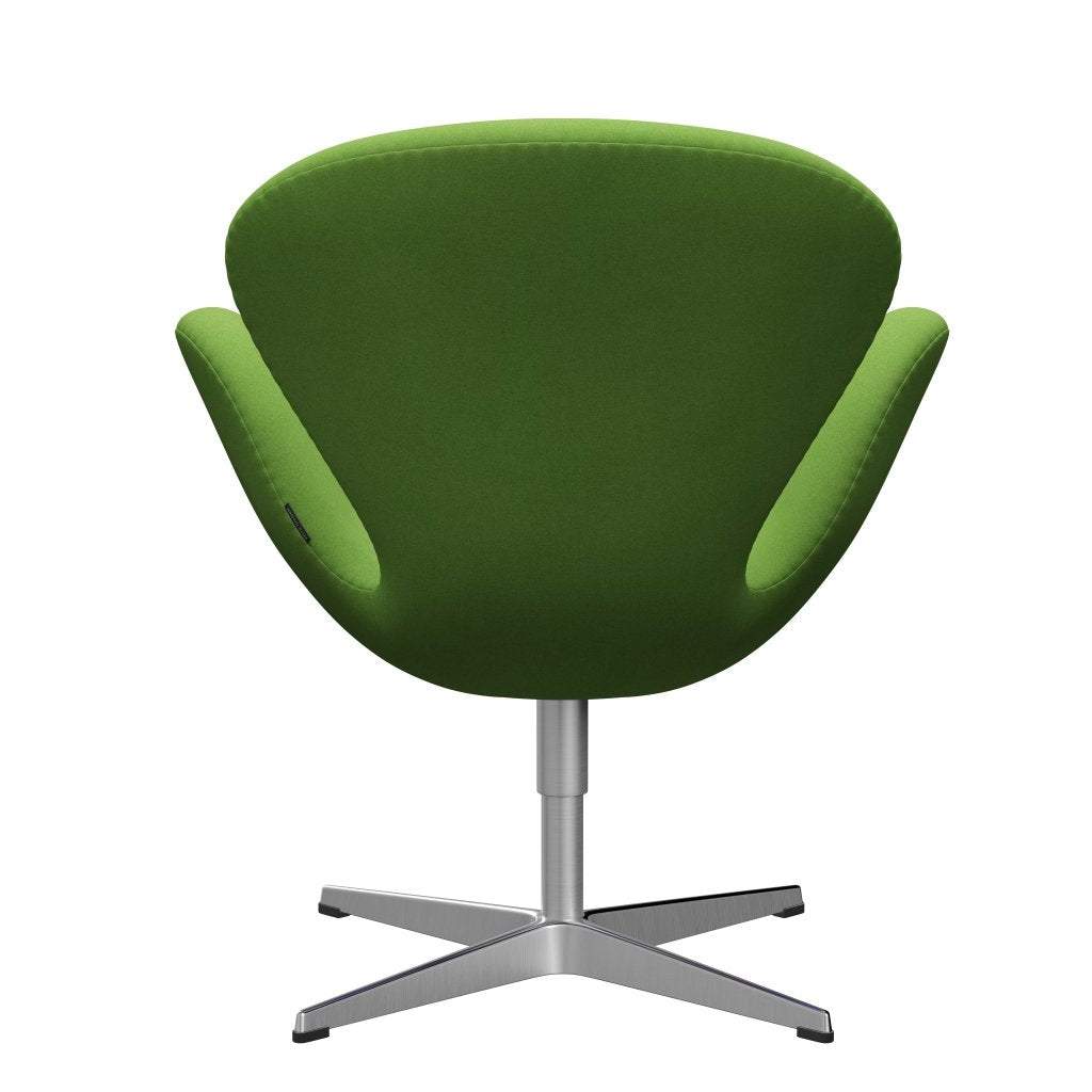 Sedia fritz Hansen Swan Lounge, Luce di lime in alluminio spazzolato in raso/Divina