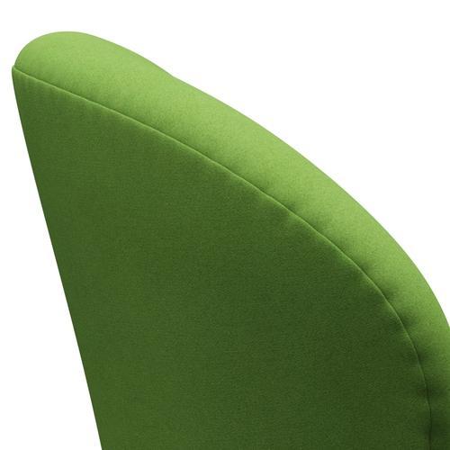 Sedia fritz Hansen Swan Lounge, Luce di lime in alluminio spazzolato in raso/Divina