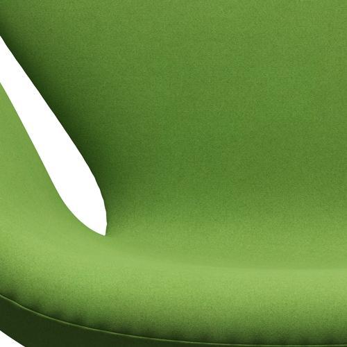 Sedia fritz Hansen Swan Lounge, Luce di lime in alluminio spazzolato in raso/Divina