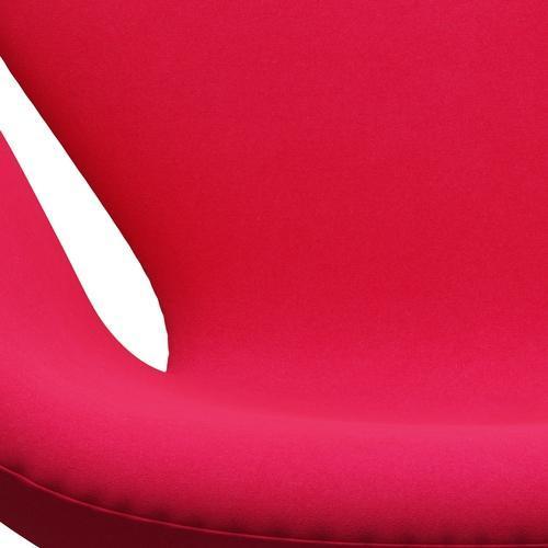 Sedia fritz Hansen Swan Lounge, in alluminio spazzolato in raso/rossetto rosa Divina