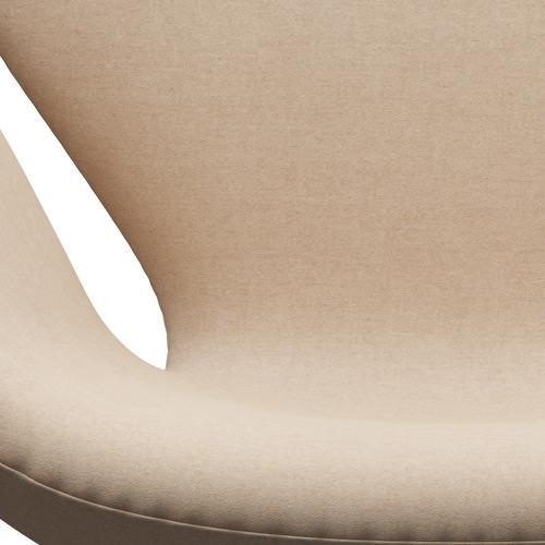 Sillón Fritz Hansen Swan, aluminio cepillado por satén/Divina MD Crème