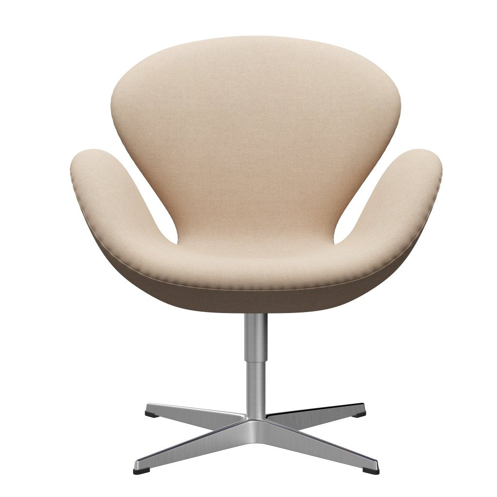 Fritz Hansen Swan Lounge stol, satin børstet aluminium/divina md crème