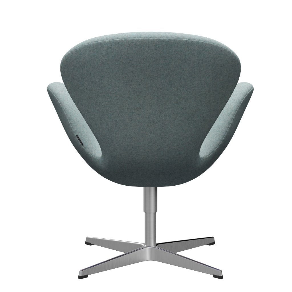 Sedia fritz Hansen Swan Lounge, alluminio spazzolato in raso/Divina MD Mint