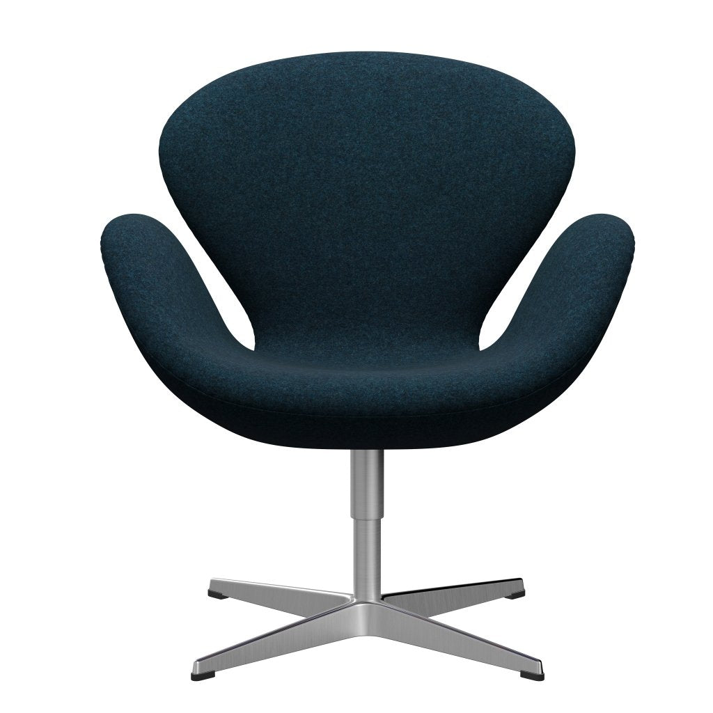 Fritz Hansen Swan Lounge Chair, Satin gebürstet Aluminium/Divina MD Benzin Dunkel