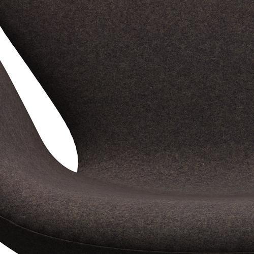 Sillón Fritz Hansen Swan, aluminio cepillado con satén/Divina MD Chocolate