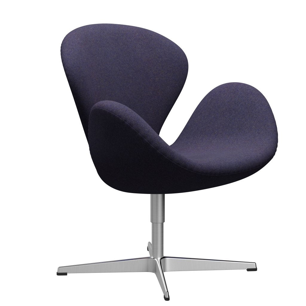 Sedia fritz Hansen Swan Lounge, alluminio spazzolato in raso/Divina MD Dusty Blue