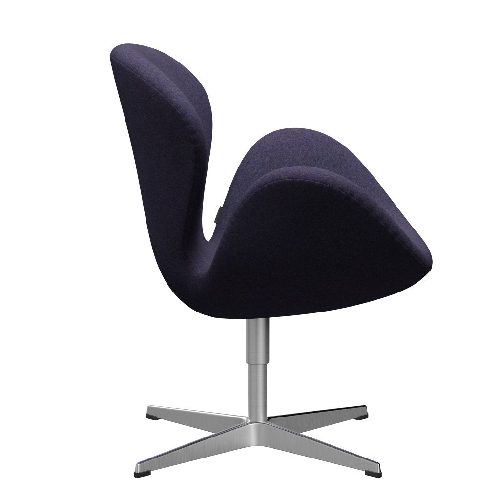 Fritz Hansen Swan Lounge Chair, Satin Brushed Aluminium/Divina Md Dusty Blue