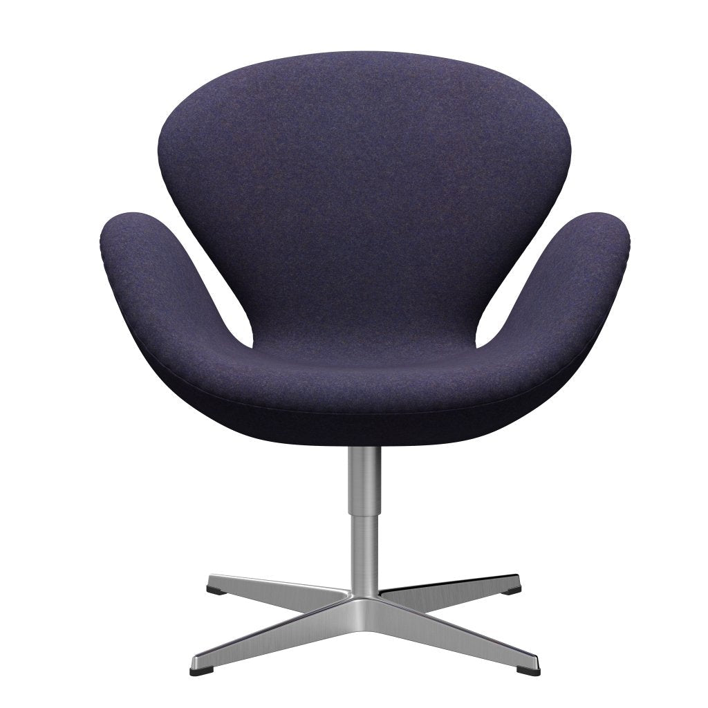 Fritz Hansen Swan Lounge Stuhl, Satin gebürstet Aluminium/Divina Md Dusty Blau