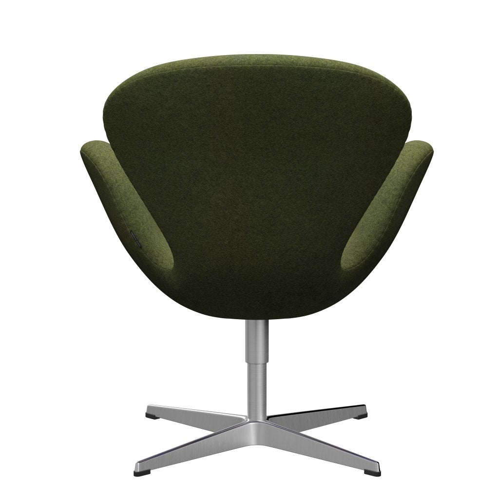 Fritz Hansen Swan Lounge Chair, Satin Brushed Aluminium/Divina Md Wintergreen