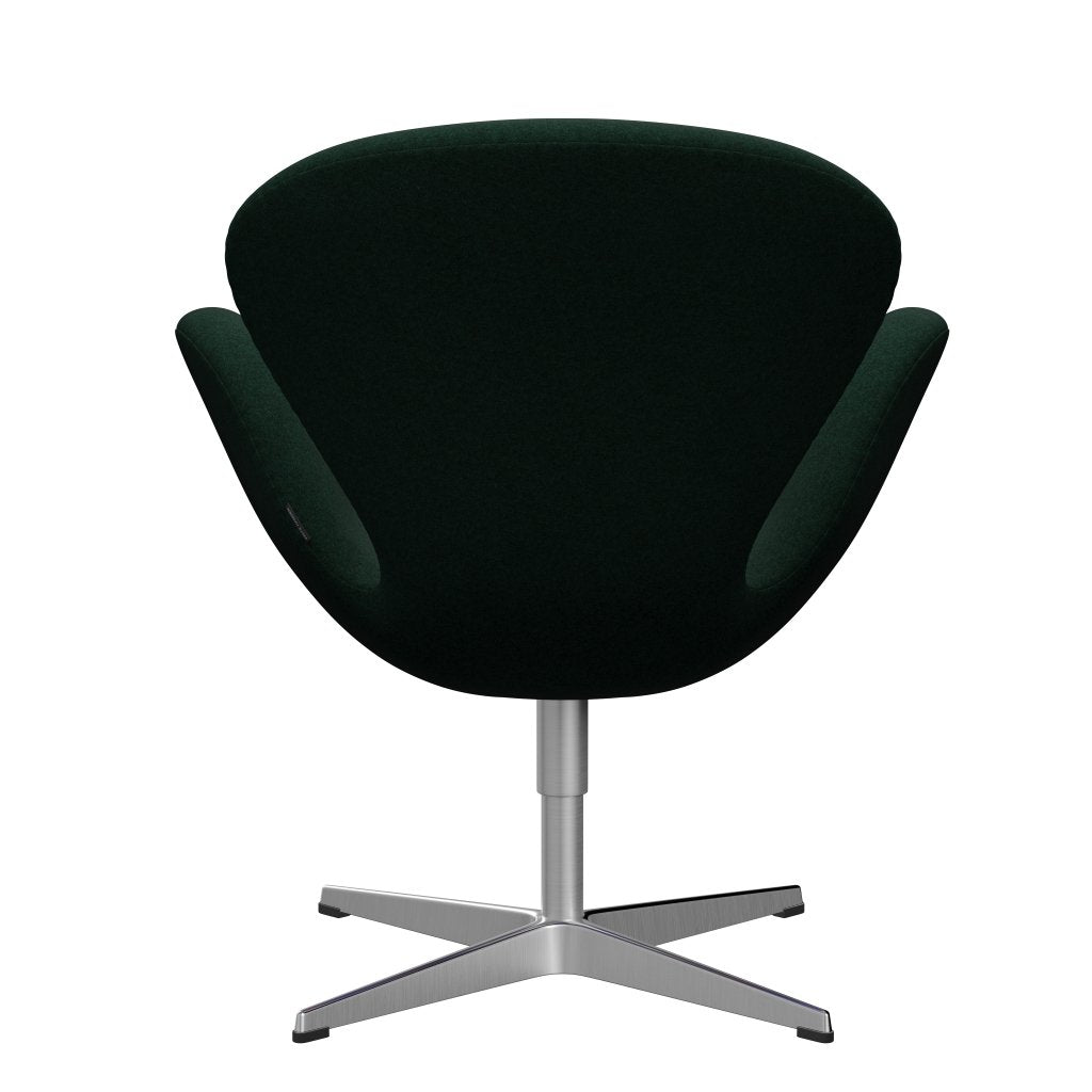 Fritz Hansen Swan Lounge -stoel, satijnborstig aluminium/Divina Melange Dark Green (871)