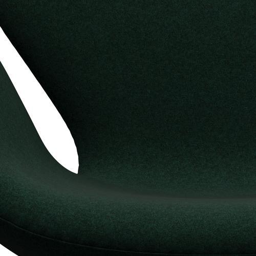 Fritz Hansen Swan Lounge stol, satin børstet aluminium/Divina Melange Dark Green (871)