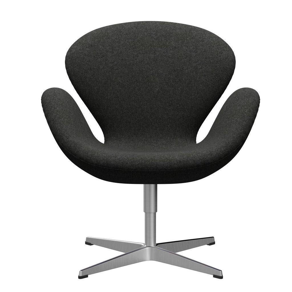 Fritz Hansen Swan Lounge Stuhl, Satin gebürstet Aluminium/Divina Melange Grey