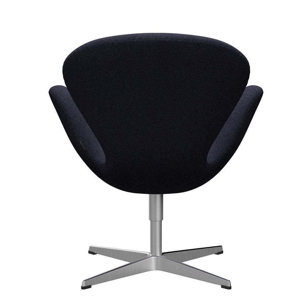 Sedia fritz Hansen Swan Lounge, alluminio spazzolato in raso/Divina melange grigio/viola