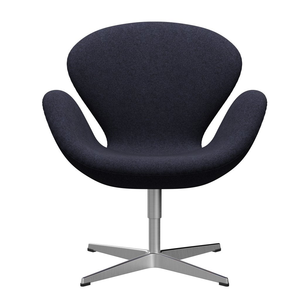 Fritz Hansen Chaise salon de cygne, aluminium en satin brossé / divina melange gris / violet