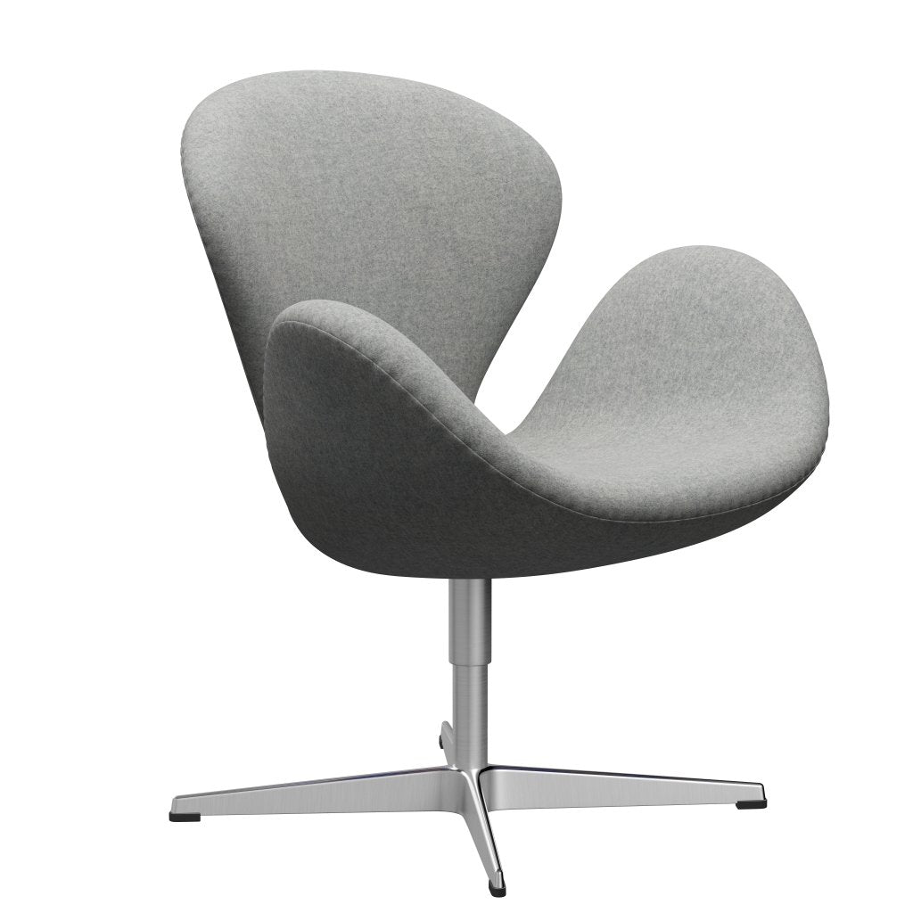 Fritz Hansen Swan Lounge Stuhl, Satin gebürstet Aluminium/Divina Melange Hellgrau