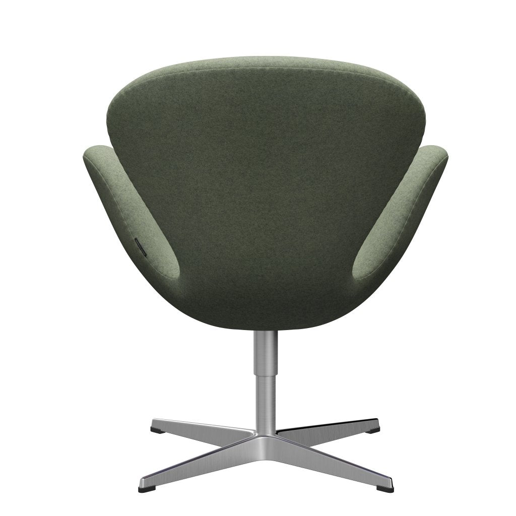 Fritz Hansen Swan Lounge Chair, Satin gebürstet Aluminium/Divina Melange Hellgrün