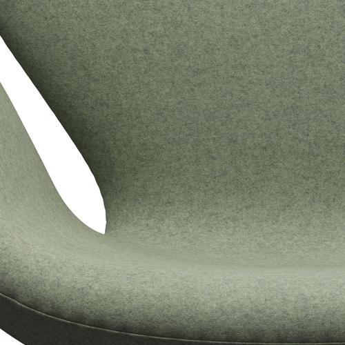 Fritz Hansen Swan Lounge Chair, Satin gebürstet Aluminium/Divina Melange Hellgrün