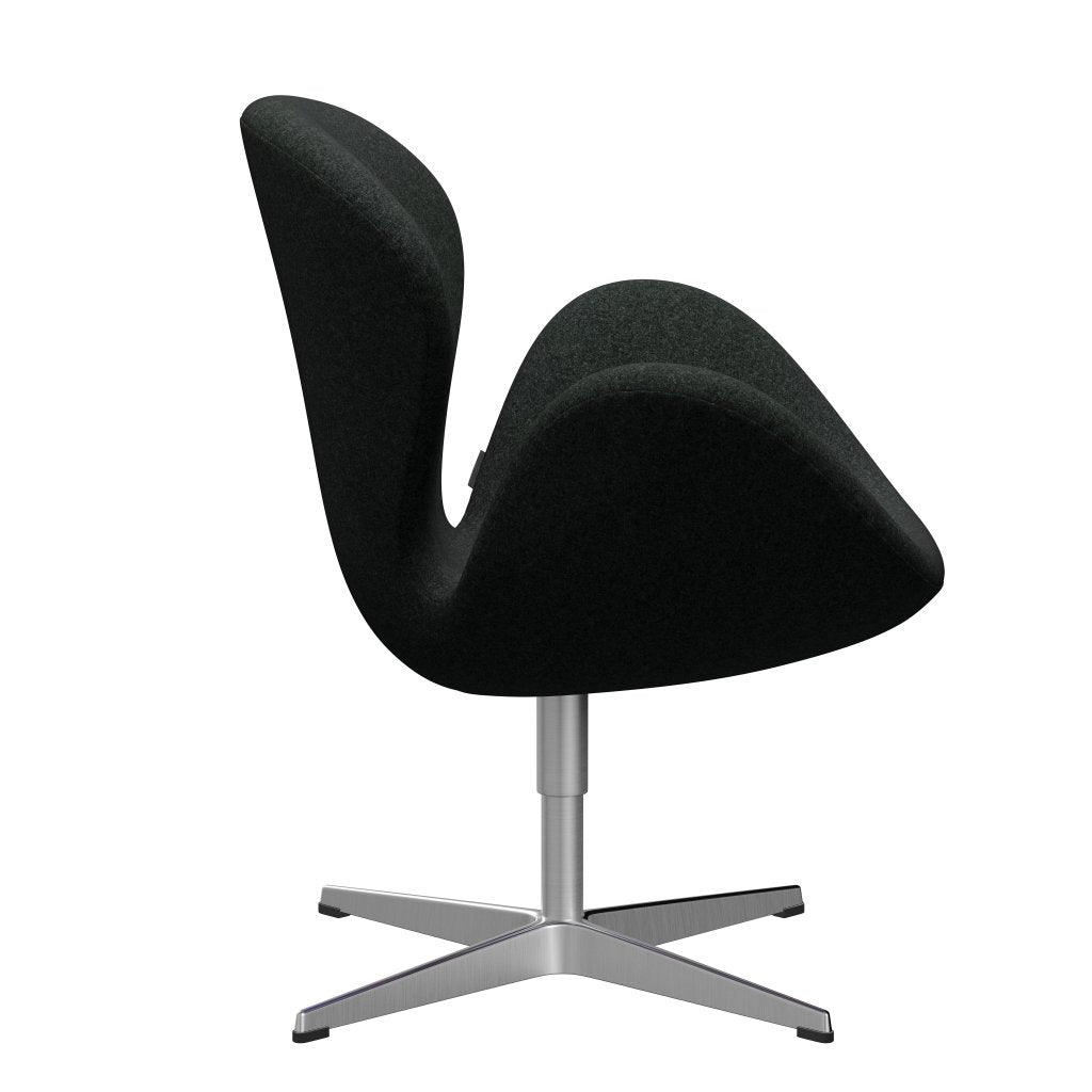 Sedia fritz Hansen Swan Lounge, alluminio spazzolato in raso/Divina Melange Salt & Pepe