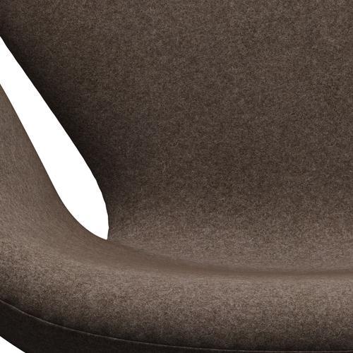 Fritz Hansen Swan Lounge Sillón, aluminio cepillado por satén/Divina Melange Dusty Brown