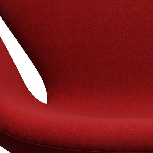 Sillón Fritz Hansen Swan, aluminio cepillado por satén/Divina Melange Rojo profundo