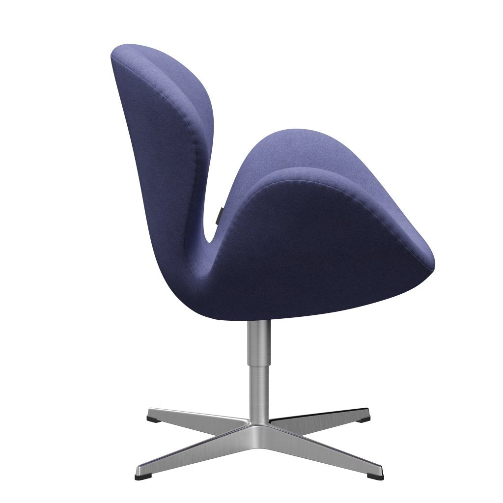 Fritz Hansen Swan Lounge -stoel, satijnborstig aluminium/Divina Melange Violet Light