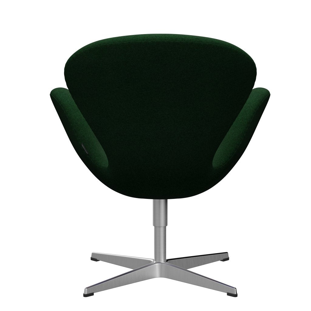 Fritz Hansen Swan Lounge stoel, satijnborstig aluminium/Divina Melange Forest Green