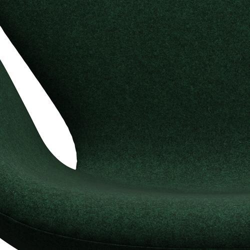 Sillón Fritz Hansen Swan, aluminio cepillado con satén/Divina Melange Warm Dark Green