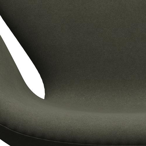 Fritz Hansen Swan Lounge Chair, Satin gebürstete Aluminium/Divina Militärgrün