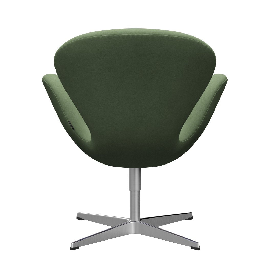 Fritz Hansen Chaise salon de cygne, aluminium en satin en aluminium / divina vert olive