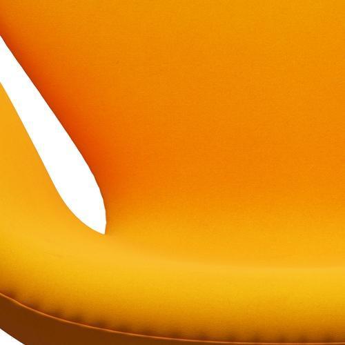 Sedia fritz Hansen Swan Lounge, alluminio spazzolato in raso/Divina Orange (426)