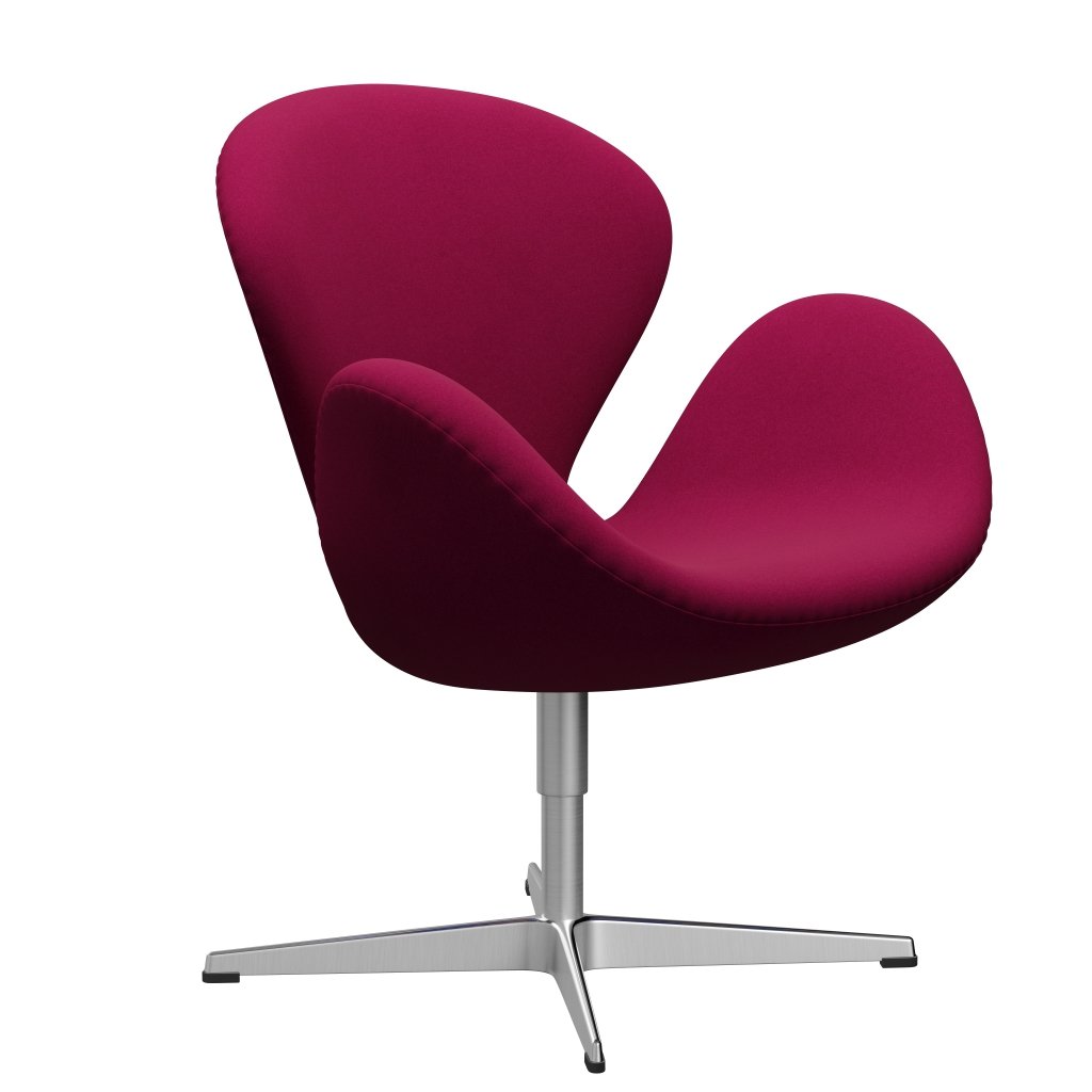 Fritz Hansen Swan Lounge Chair, Satin Brushed Aluminium/Divina Pink Dark