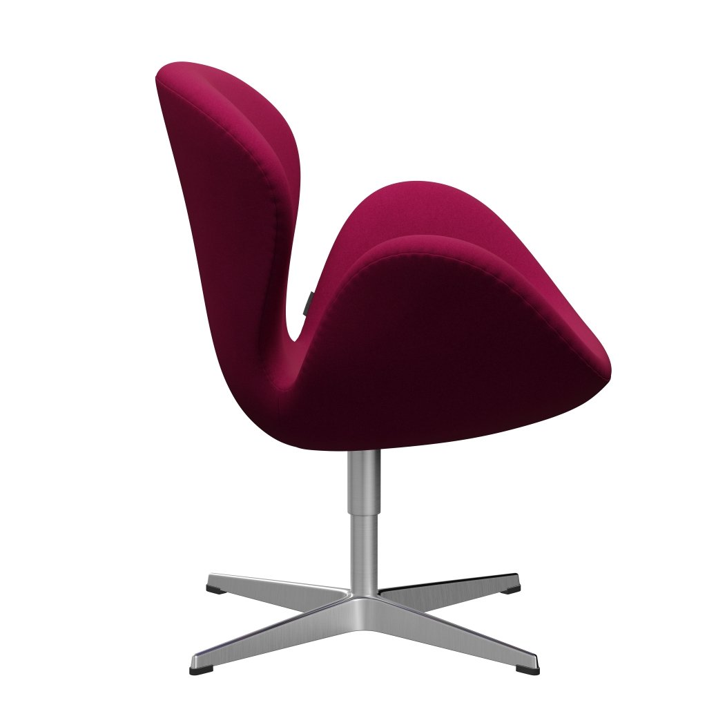 Sedia fritz Hansen Swan Lounge, alluminio spazzolato in raso/Divina rosa scuro