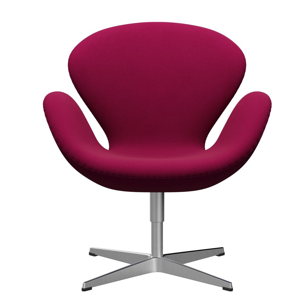 Fritz Hansen Swan Lounge Stuhl, Satin gebürstet Aluminium/Divina Pink Dunkelheit