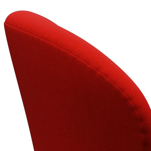 Fritz Hansen Swan Lounge椅子，缎面铝/Divina Red（562）