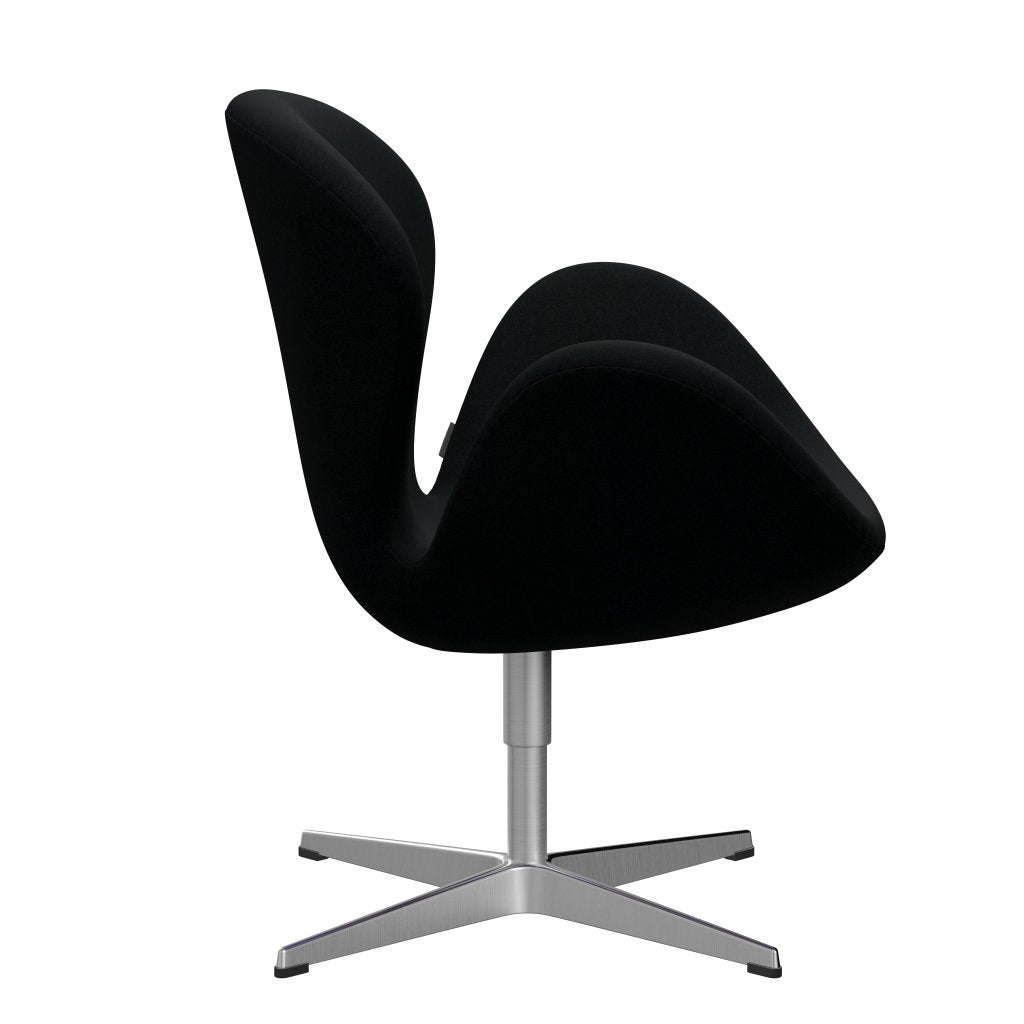 Fritz Hansen Swan Lounge stol, satin børstet aluminium/divina sort