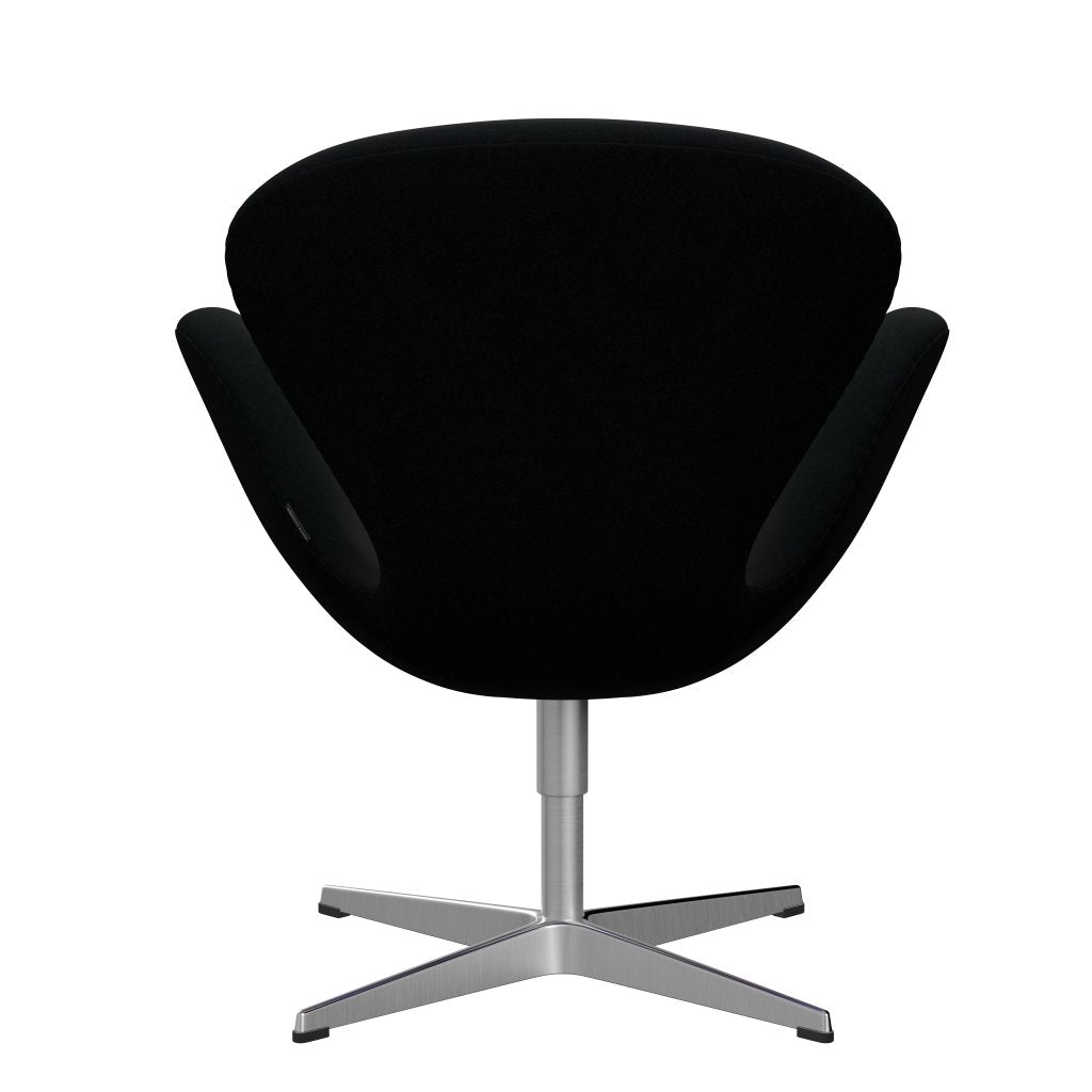 Sedia fritz Hansen Swan Lounge, alluminio spazzolato in raso/Divina Black