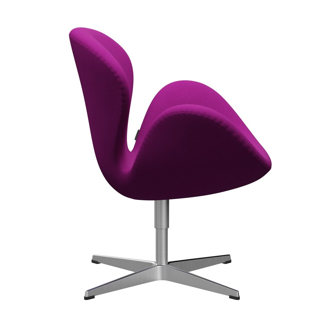 Fritz Hansen Swan Lounge Chair, Satin Borsted Aluminium/Divina Violet (666)